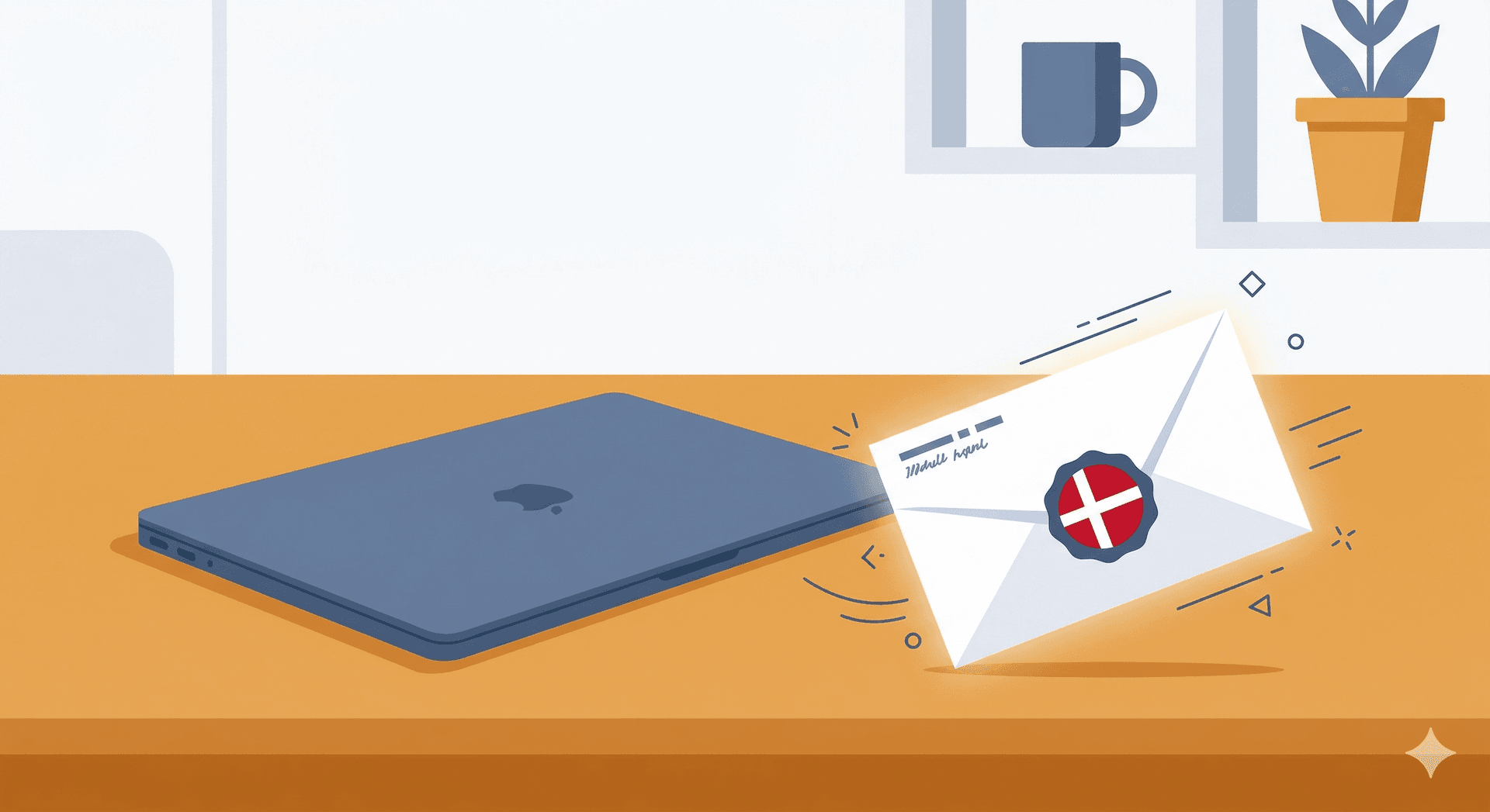 Officielt brev fra Datatilsynet på et skrivebord med en laptop